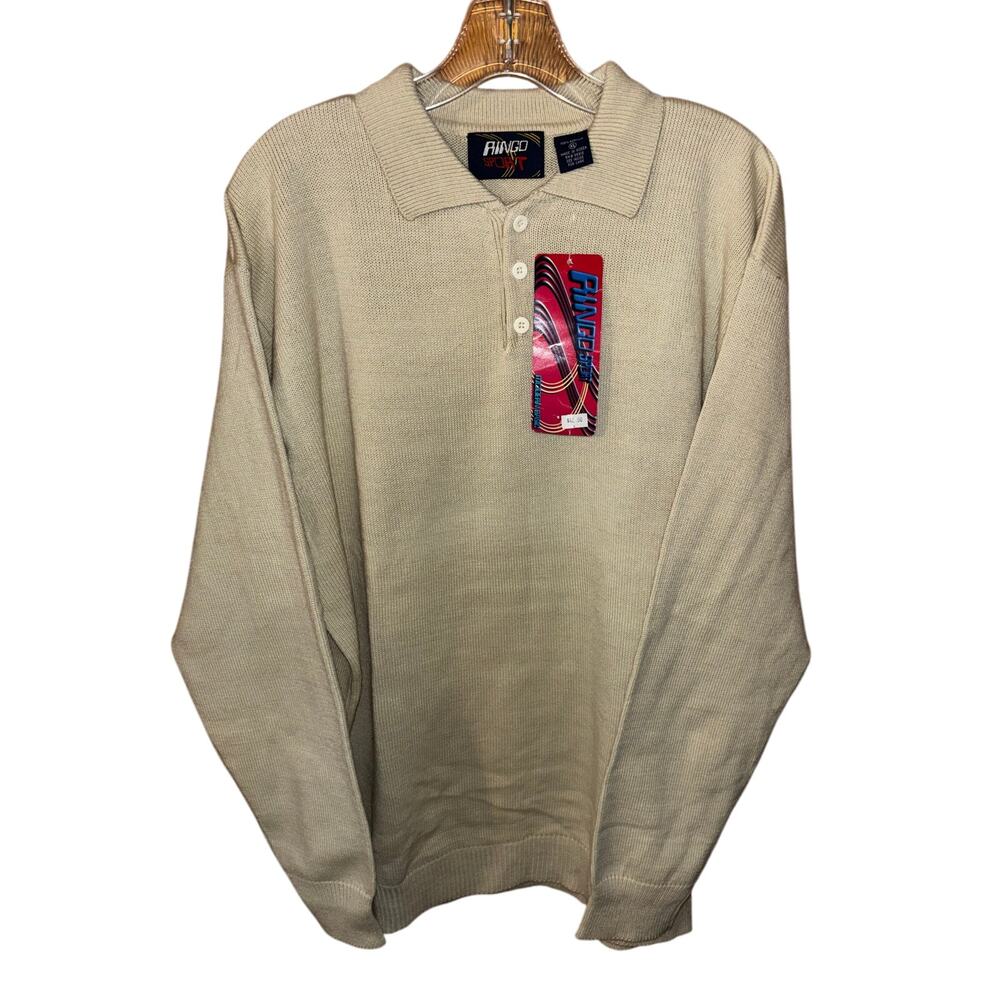 Vintage Ringo Sport men’s collared long-sleeve sweater NWT (XL)